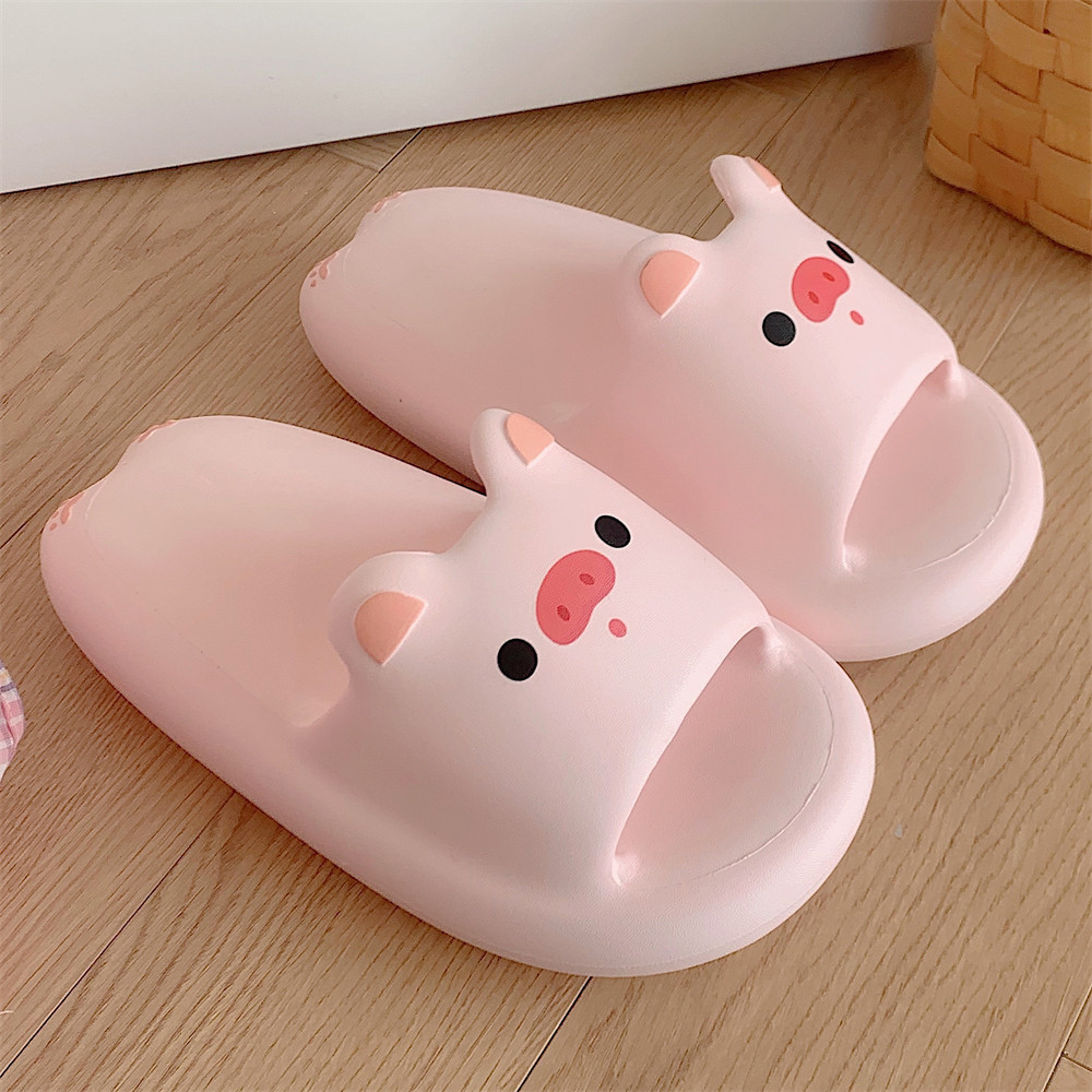 Xixitiao Dép Đế Mềm Nhà Mùa Hè Thoáng Mát Mềm Mại Dễ Thương Màu Hồng Heo Học Sinh