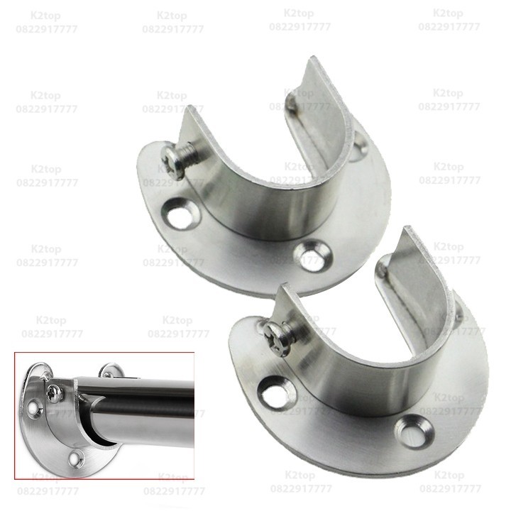 GIÁ ĐỠ ỐNG TRÒN MỞ MẶT BÍCH THANH TREO QUẦN ÁO, TREO RÈM CỬA, PHƠI ĐỒ NHÀ TẮM [K2TOP]