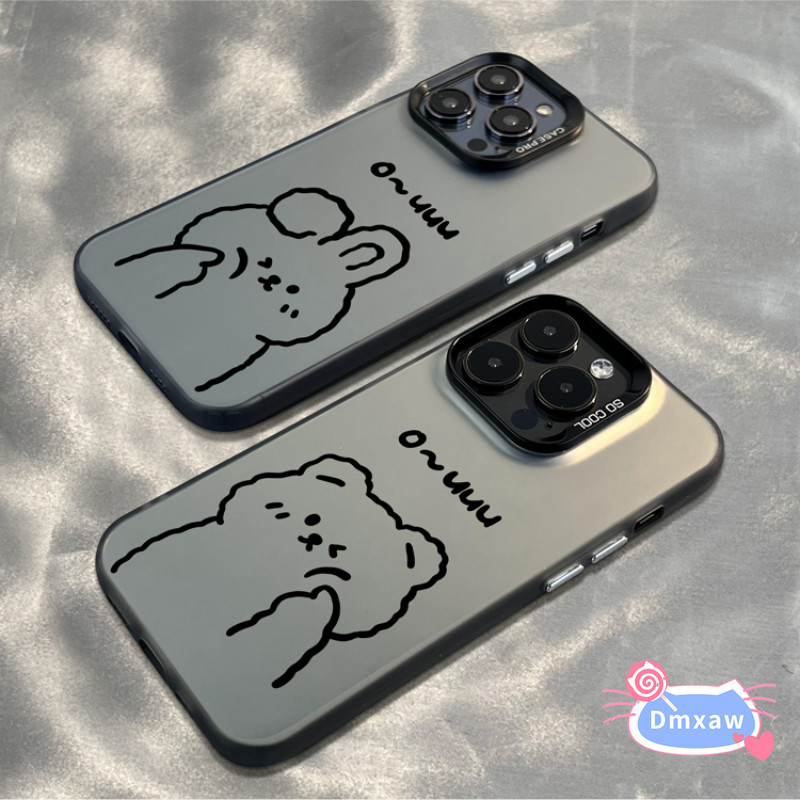 Ốp điện thoại hình gấu hoạt hình cho iPhone 15 Pro Max 14 Plus 13 12 11 Pro Max X XR XS Max 8 7 Plus SE 2020 Vỏ mềm hình thỏ dễ thương Vỏ cặp đôi Vỏ chống sốc