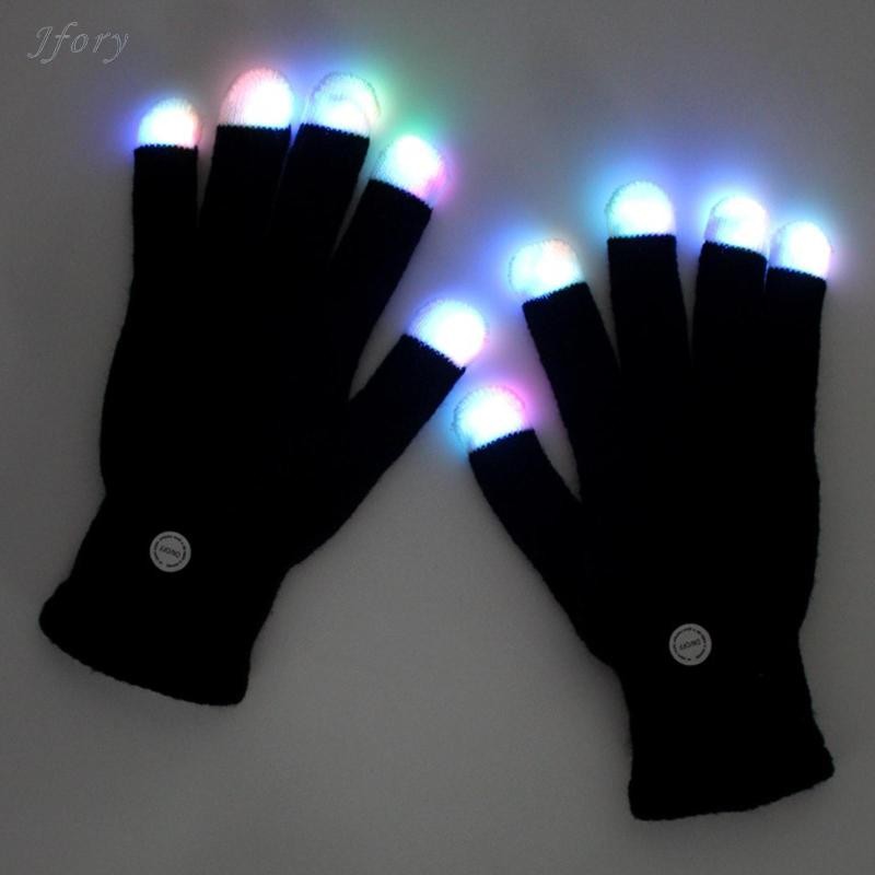 Găng tay LED Đèn đầu ngón tay đầy màu sắc Găng tay sáng cho trò chơi Halloween