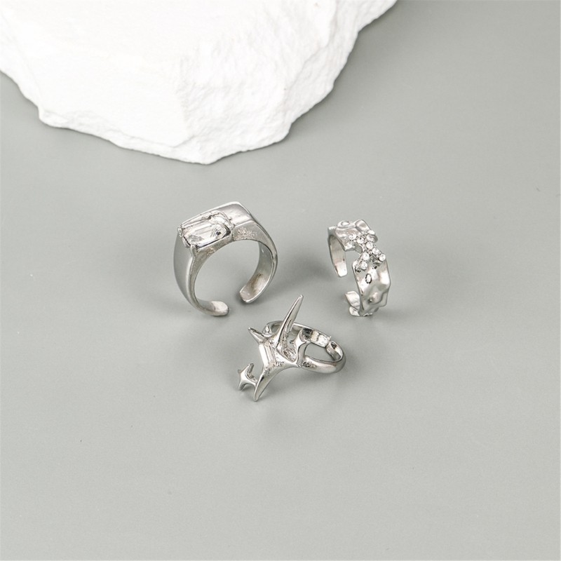 Nhẫn đôi Zircon sành điệu COO di động để mặc hàng ngày và những dịp đặc biệt