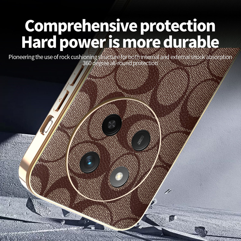 Ốp Lưng Cho Honor X9C Da Thời Trang Sang Trọng TPU Mạ Điện Cạnh Chống Sốc Vỏ Điện Thoại