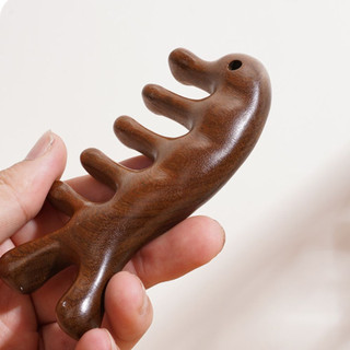 Lược massage đầu MONOSTYLE, Lược massage kinh tuyến toàn thân chống tĩnh điện đa chức năng, Răng rộng năm răng giúp tuần hoàn máu Lược massage trị liệu bằng gỗ Massage toàn thân