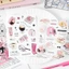 Enwei 2 Chiếc [Nhật Ký Đoạn Loạt] Nhãn Dán Trang Trí Cầm Tay INS Hàn Quốc Giấy Thêu Sò Chất Liệu Sổ Lưu Niệm Bộ