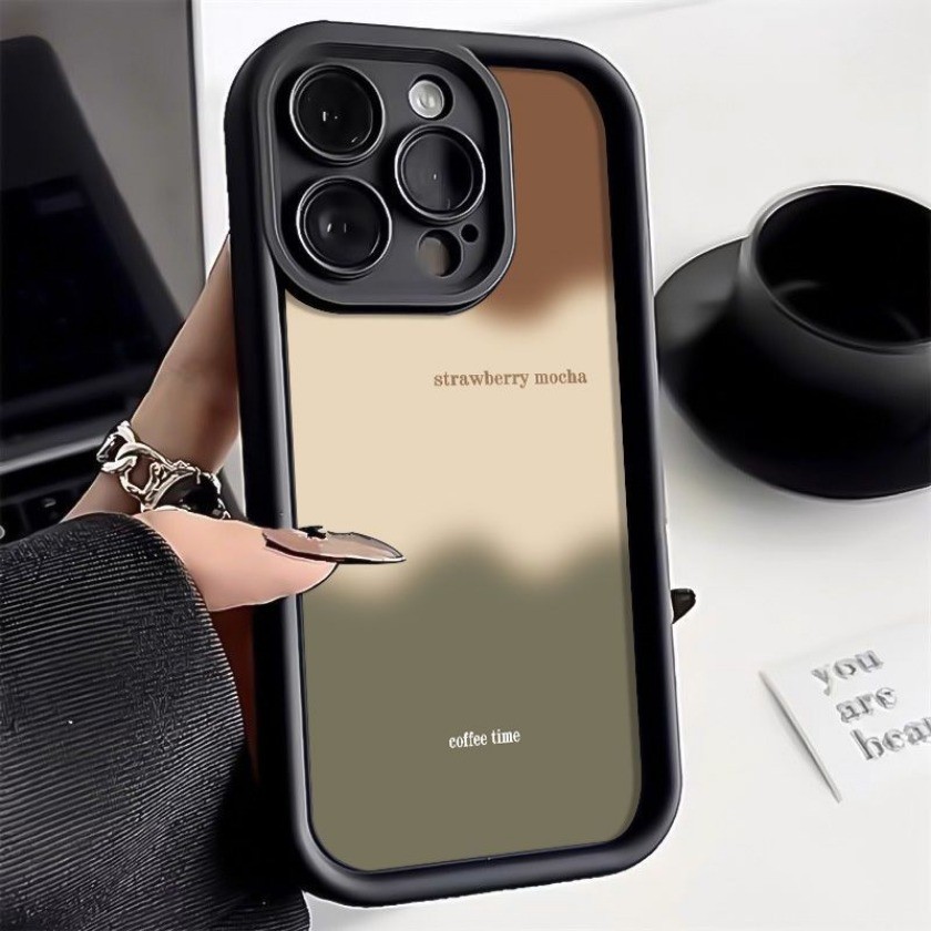 Ốp Điện Thoại Họa Tiết Chuyển Màu Nâu Tiếng Anh Cho Samsung S25 Plus S25 Ultra A16 A26 A36 M55 M54 M51 M34 M35 Đôi Mắt Thiên Thần Chống Sốc Bìa Mềm