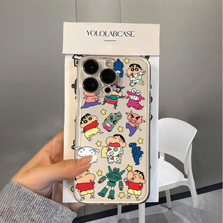 Vỏ Crayon Shin-chan Dễ Thương Cho Samsung Galaxy S24 S23 FE S25 S24 S23 Ultra Plus A56 5G Vỏ Hoạt Hình Mềm Chống Sốc Camera Silicon Bảo Vệ TPU Trong Suốt Vuông