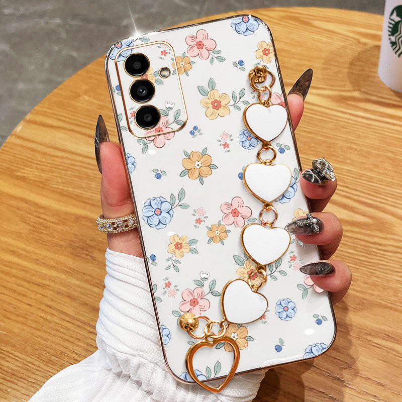 Ốp Điện Thoại Vòng Tay Tình Yêu YBD Cho Samsung Galaxy A56 A26 A36 A16 A55 A35 A13 A14 A15 A34 A54 A24 A25 A04S A05S Họa Tiết Hoa Nghệ Thuật Vỏ Mềm Mới
