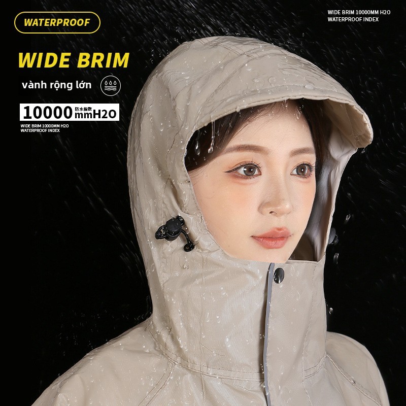 Áo mưa 1 người trùm kín vải OXFORD siêu bền, chống thấm - nhanh khô -an toàn đi xe máy, xe điện model 2025.