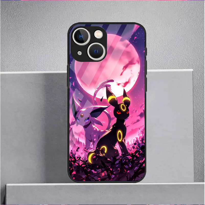 Ốp Điện Thoại Kính Cường Lực Pokemon Umbreon 03 Cho IPhone 16 15 14 13 12 11 Pro XS Max Plus Mini X XR 8 7 6s SE2 / 3