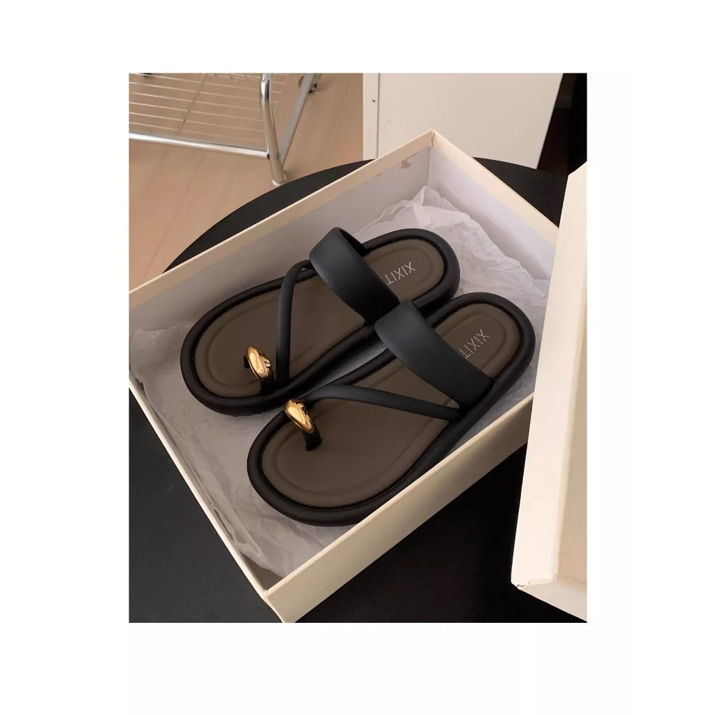 Xixitiao Dép Nữ Pháp Flip-Flops Thời Trang Đi Biển Chống Trơn Trượt Đáy Phẳng