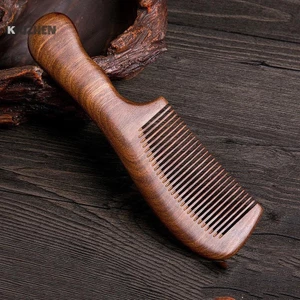 Kuzhen Gỗ Đàn Hương Lược Chải Tóc Máy Mát Xa Răng Rộng Detangle Lược Gỗ Quà Tặng Hộ Gia Đình HOT