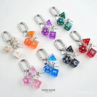 [Phụ kiện] Móc khóa mặt dây chuyền xúc xắc sáng tạo vintage cho phụ nữ, phong cách cá nhân hóa, phụ kiện túi xách, phối màu thời thượng B1OS