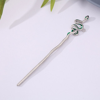 Phụ kiện tóc cao cấp phong cách Trung Quốc, kẹp tóc bạc rắn thoáng mát dành cho cô gái yêu hanfu