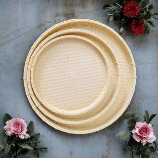 Mẹt nhựa tròn giả mây tre đan Khôi Nguyên, Đĩa mẹt tròn đựng bún đậu,đồ ăn vặt,mẹt gà - Trường An VN