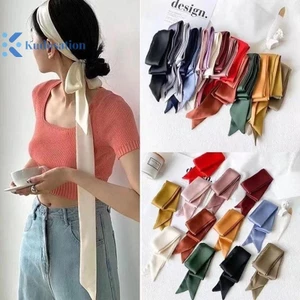 Kudosation 5x200cm Satin Silk N Khăn quàng cổ Khăn quàng cổ Cổ Chắc Chắn Khăn lụa Dài Khăn mỏng Cổ Tóc Túi Ruy Băng s DIY