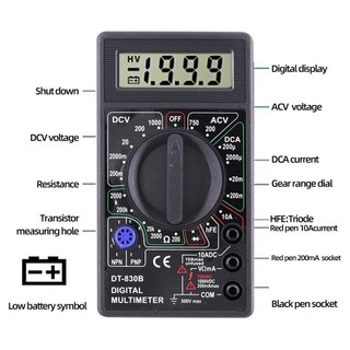 Đồng Hồ Đo Điện Tử Vạn Năng DT830B, Đo Điện Áp, Ampe, Kỹ Thuật Số, Tiện Dụng, Giá Tốt trên Shopee