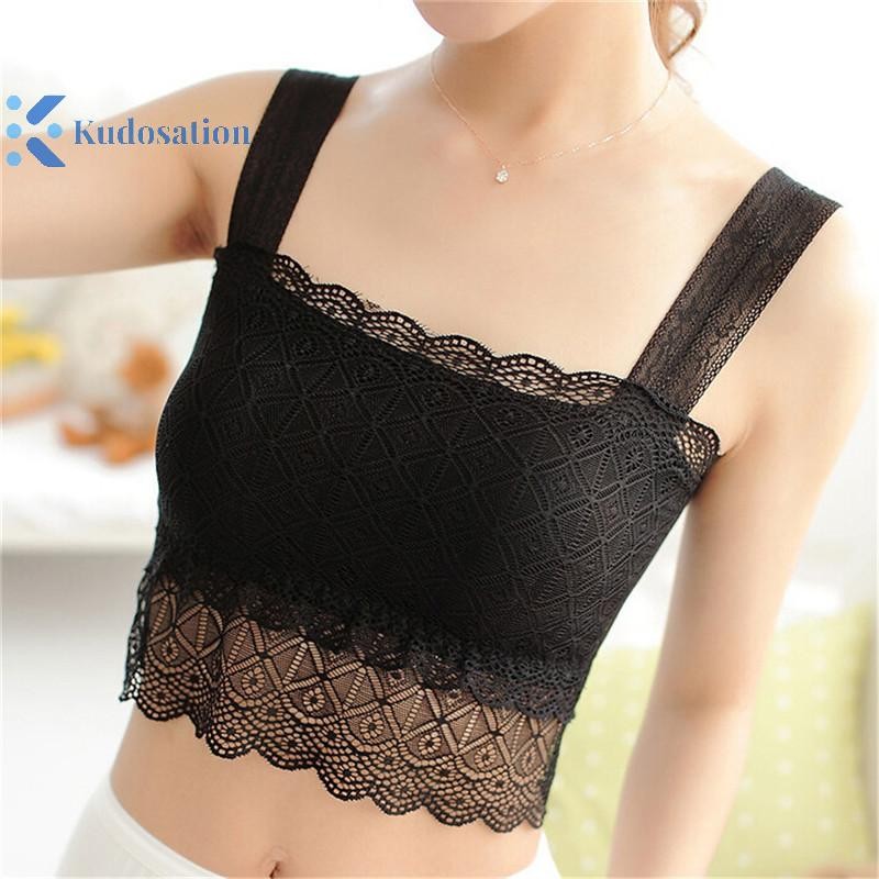 Kudosation Nữ Ren Gợi Cảm Móc Dây Áo Ngực Miễn Phí Dây Co Giãn Crop Tank Top
 Đẹp