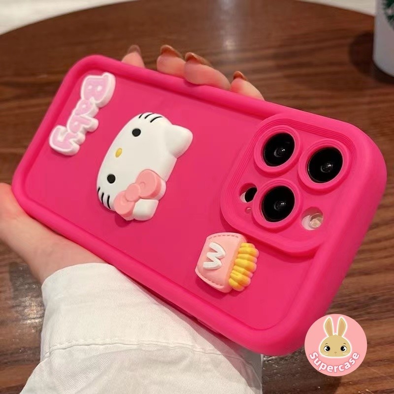 Dành Cho Vivo V23 V20 Pro V21 5G V21e 4G V23e V21s V11i V17 Neo V15 V5 Lite V5s 3D Khoai Tây Chiên Mèo Kitty Mềm