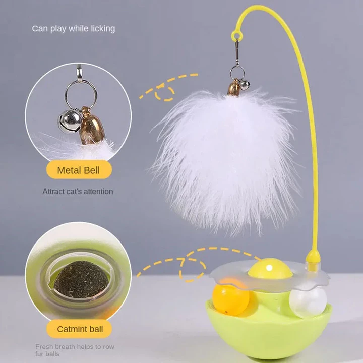 Mèo Tương Tác Đồ Chơi Tumbler Đồ Chơi Cho Mèo Tumbler Lông Mèo Teasing Stick Mèo Con Tương Tác Chống Cắn Bàn Xoay Đồ Chơi Thú Cưng – 4