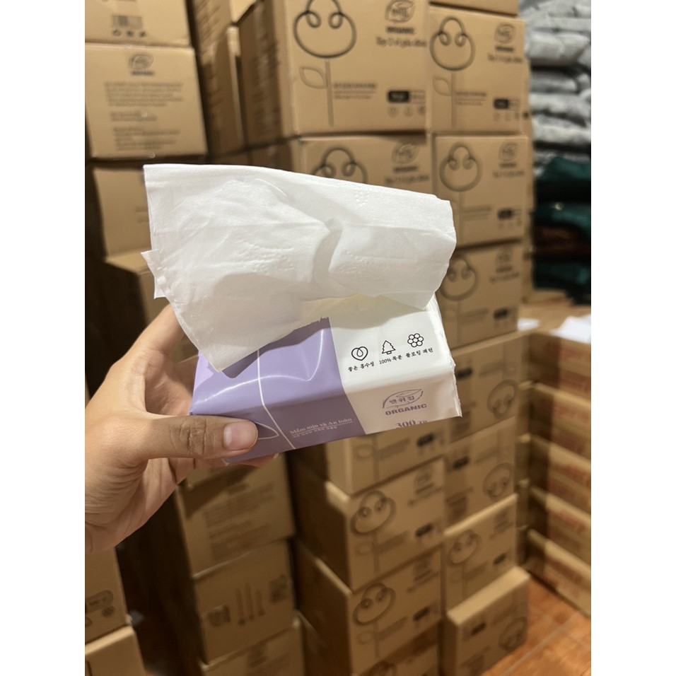 Thùng 30 gói giấy ăn rút organic hàng chuẩn cao cấp, dai mịn đẹp [Shop Rẻ HN] Heo gia dụng AMIZIN