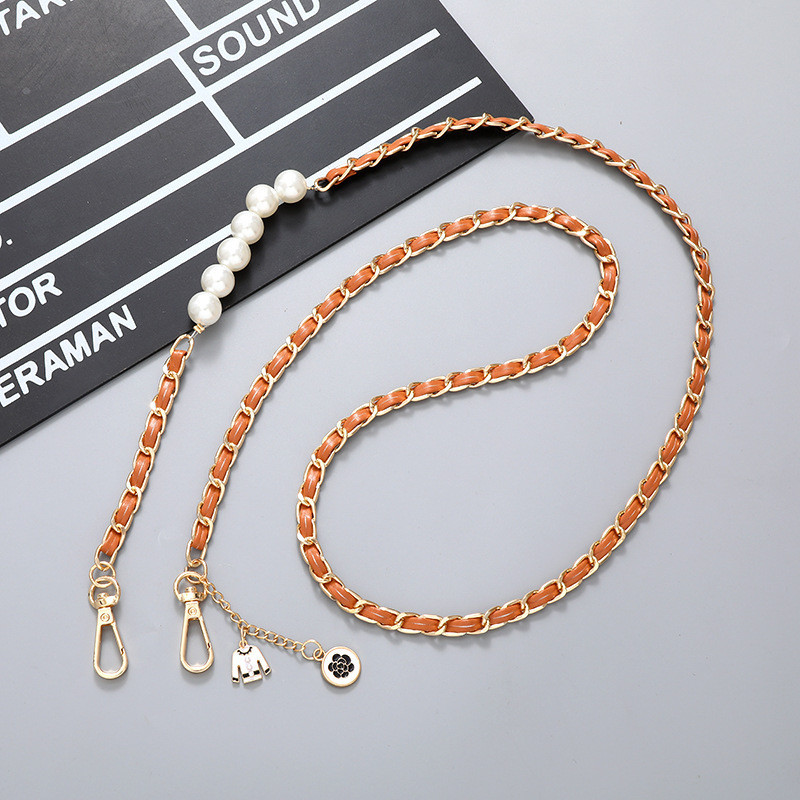 Phụ Kiện Điện Thoại Di Động Phong Cách Chanel Dây Ngọc Trai Da Chống Sốc Đeo Ngang Dây Xích Túi Đeo Vai Dây Xích Mặt Dây Chuyền Vỏ Điện Thoại Móc Khóa Chống Mất Dây Dài Mặt Dây Chuyền Điện Thoại Di Động