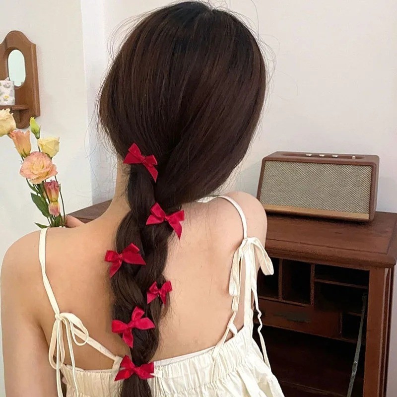 8 Chiếc Kẹp Tóc Nơ Ruy Băng Nhiều Màu Sắc Cho Nữ - Kẹp Tóc Mỏ Vịt Nơ Mini - Girls Side Bangs Barrette - Thời Trang Hàn Quốc Ngọt Ngào Dễ Thương - Phụ Kiện Tóc Phổ Biến