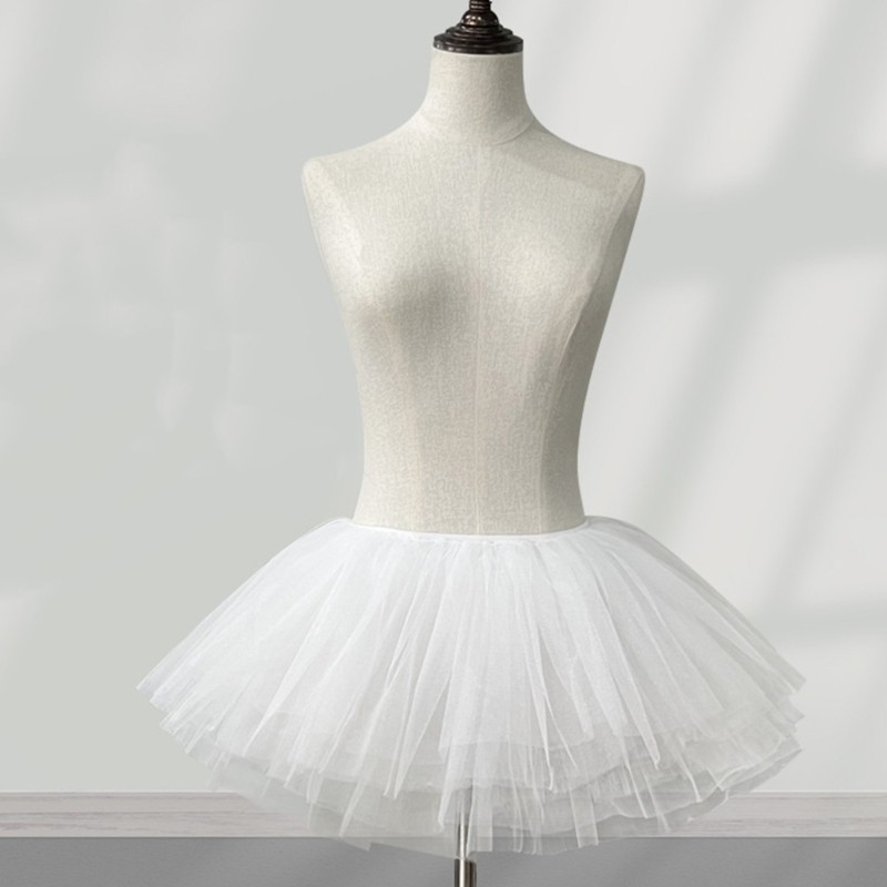 Da Nữ Ngắn Váy Tuyn 1950 6 Lớp 28cm Tutu Xếp Ly Váy Petticoat Crinoline Hoopless Chiều Dài Ngắn Underski