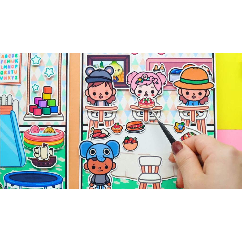 ĐỒ CHƠI NGÔI NHÀ BÚP BÊ GIẤY CẮT THỦ CÔNG DIY - Ngôi nhà của bé Nursery đồ chơi cho bé gái đồ chơi kuromi cô tiên xanh