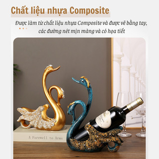 Kệ Đựng Rượu Đôi Thiên Nga Bunnies Giá Đỡ Rượu Vang Sang Trọng, Phụ Kiện Trang Trí Độc Đáo Cho Bàn Quà Tân Gia
