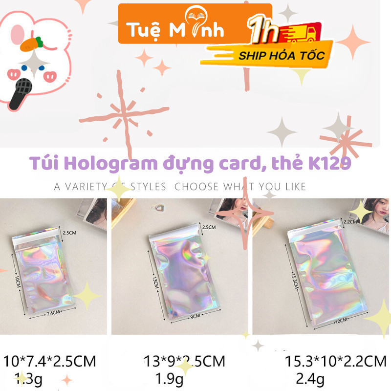 Bao bì bóng đựng thẻ card ảnhK129Túi đựng giấy bóng kính Hologram dán ...