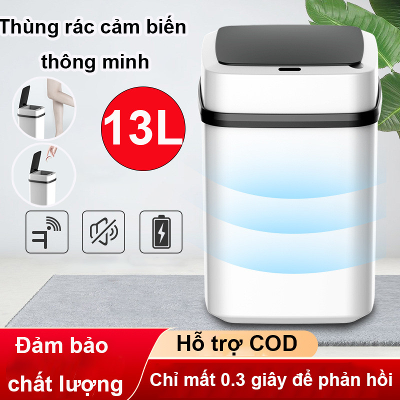 【13L】Thùng Rác Thông Minh Cảm ứng tự động Điện Thùng Rác-Có thể được sử dụng trong phòng ngủ, phòng tắm, nhà bếp