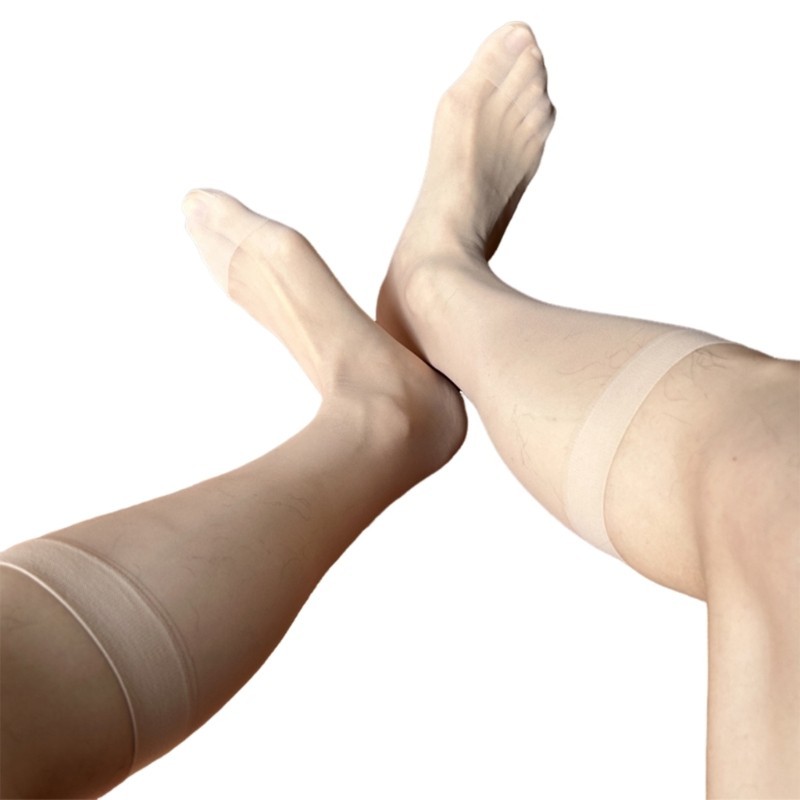 Vua Nam Siêu Mỏng Đầm Tất Lụa Sheer Trang Trọng Kinh Doanh Tất Trên Bắp Chân Phù Hợp Với Tất Dài Vớ Với Gia Cố