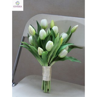 Bó hoa tulip cao su siêu bền màu sắc chân thực dùng chụp ảnh, đính hôn, đám cưới CEVERIA
