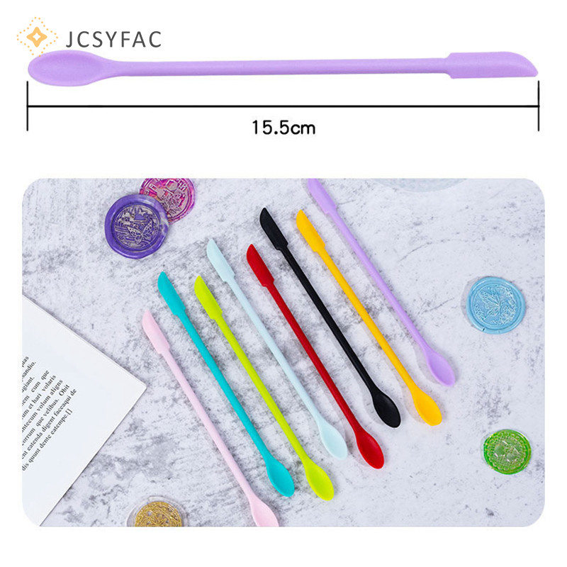 Jcsyfac Silicone Thìa Lọ Cạp Muỗng Đầu Dài Đôi Đầu Mỹ Phẩm Thìa Mới
