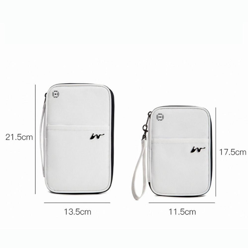 HOBBYIN Thẻ HOBBYIN, Hộp đựng thẻ RFID dung lượng lớn có dây kéo, Hộp đựng hộ chiếu du lịch bằng vải Polyester chống thấm nước thời trang Unisex