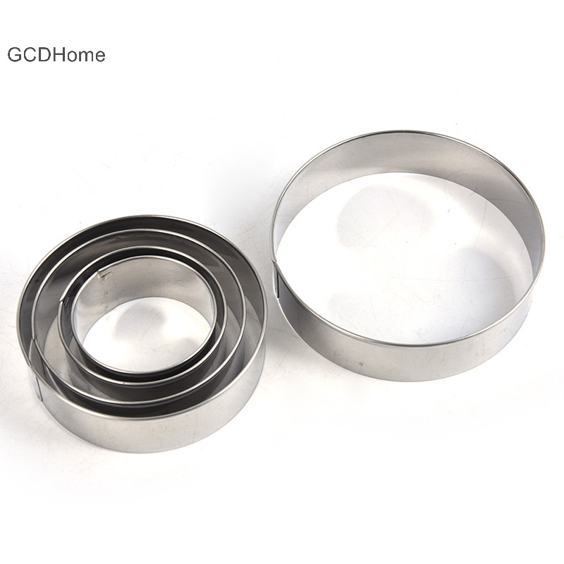 Gcdhome 1 Bộ Vòng Tròn Thép Không Gỉ Cắt Cookie Bánh Quy DIY Nướng Bánh Ngọt Khuôn HOT