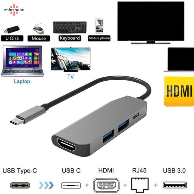 Vip Type C Usb 3.0 sang 4k Bộ chuyển đổi loại C tương thích Hdmi 4 ...