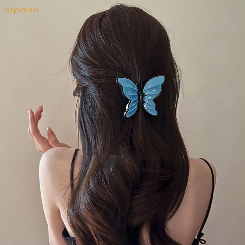 Siyuyan Mới Acrylic Vuốt Tóc Kẹp Nữ Phong Cách Hàn Quốc Ngọt Ngào Hình Học Cua Kẹp Tóc Thời Trang Phụ Kiện Tóc Bé Gái VN
