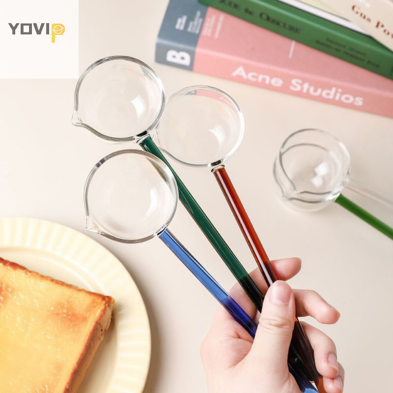 Yovip Borosilicate Thìa Thủy Tinh Có Tay Cầm Dài Trong Suốt Nước Sốt Chịu Nhiệt Thìa Canh Có Vòi Thìa Tráng Miệng Nhà Bếp Thanh Đảng VN