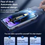 1 Chiếc Bảo Vệ Màn Hình Cho IPhone 14 13 12 11 Pro Max Mini Kính Cường Lực Cho IPhone Xs Max XR X 8 Plus Lắp Đặt Bộ Dụng Cụ Loại Bỏ Bụi Tự Động
