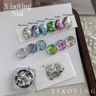Xeijayi 6 Màu 1 Bộ Trang Trí Móng Tay Nghệ Thuật Phong Cách Hàn Quốc Kim Sa Lấp Lánh Kim Cương Gãy Dụng Cụ Cho Tiệm