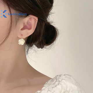 Kudosation Camellia Ngọc Trai Bông Tai Quyến Rũ Thanh Lịch Eesign Hoa Trắng Dangler Nữ Đảng Xu Hướng Phong Cách Quà Tặng Trang Sức Sang Trọng