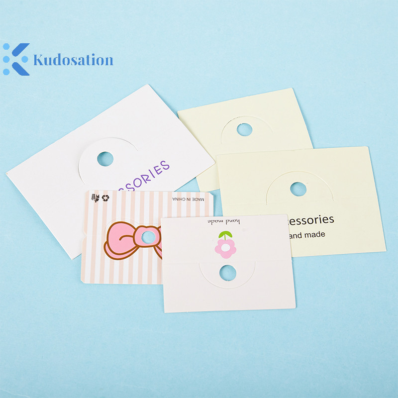 Kudosation 50 Chiếc Phụ Kiện Tóc Dễ Thương Bìa Cứng Hiển Thị Thẻ Nhãn Phẳng Miệng Túi Đựng Thẻ Tông Gói Tóc Thủ Công Treo Thẻ Thẻ Gói