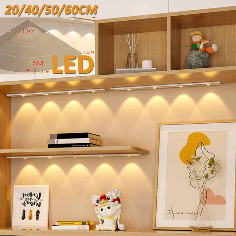 Đèn LED trang trí，Có thể điều chỉnh độ sáng，tủ quần áo siêu sáng siêu mỏng dung lượng pin cao，Công tắc cảm biến
