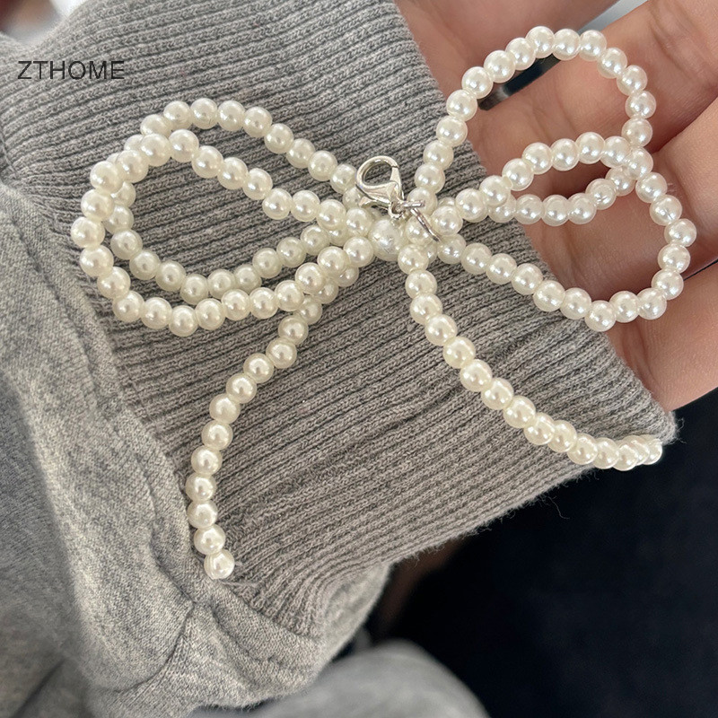 Zthome Handmade Ngọc Trai Hạt Nơ Quyến Rũ Khóa Giày Trang Trí Nơ Hình Túi Mặt Dây Chuyền Móc Khóa Phụ Kiện HOT