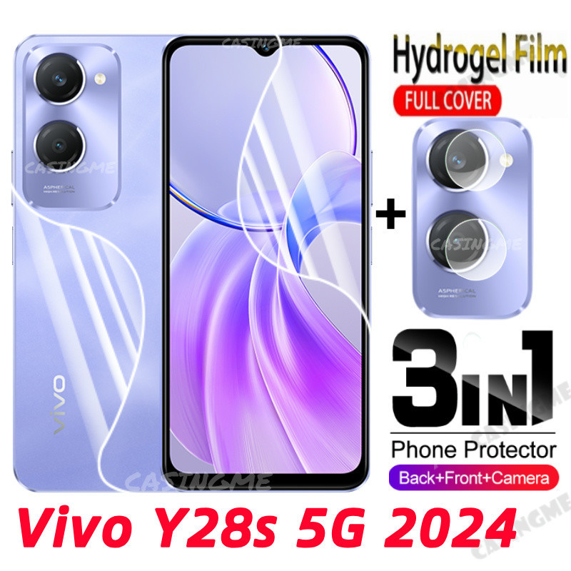 Vivo Y28s 5G 2024 Mặt Trước Mặt Sau Full Cover Bảo Vệ Hydrogel Phim Cho Vivo Y28s Y28 Y18 VivoY28S S Y 28S 4G 5G 2024 Không Kính Cường Lực Phía Sau Camera Bảo Vệ Màn Hình