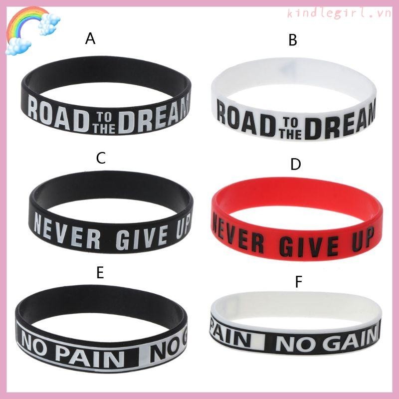 King Never Give Up Vòng tay tạo động lực Vòng tay silicon Vòng tay dành cho nam giới
