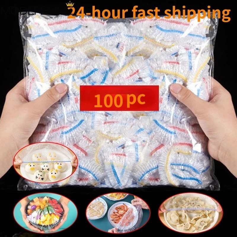 50 / 100 CÁI Bao đựng thực phẩm dùng một lần - Túi màng giữ tươi PE cấp thực phẩm - Phim giữ tươi thực phẩm - Vỏ đựng thức ăn trong bát dày, dùng một lần - Bọc nhựa đàn hồi - Dụng cụ sắp xếp nhà bếp