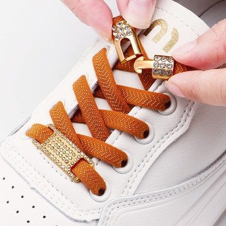 1 Cặp Đàn Hồi Không Buộc Dây Giày Bling Kim Cương Chữ Thập Khóa Dây Giày Quyến Rũ Giày Thể Thao Khóa Cho AF1 Dây Giày Kim Loại Cho Người Phụ Nữ Người Đàn Ông