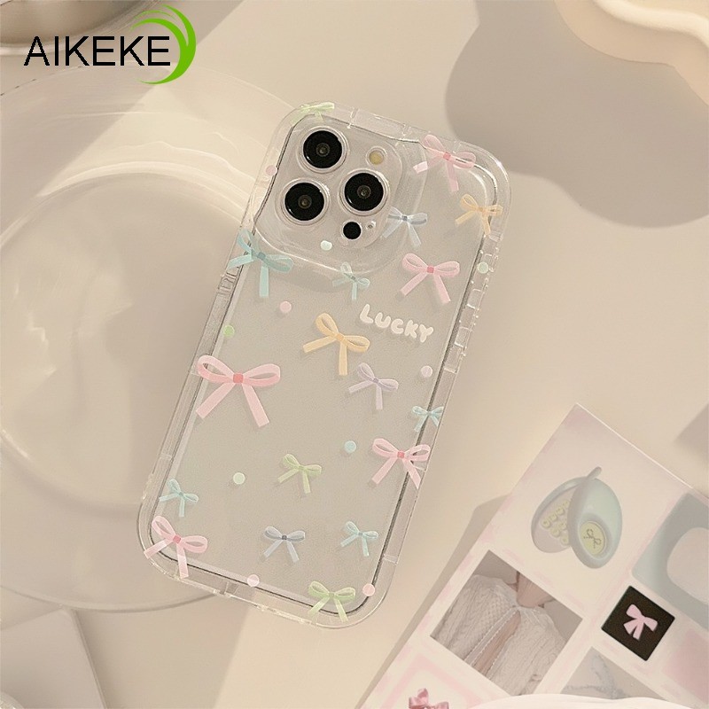 Ốp Điện Thoại Túi Khí Nơ Nhiều Màu Sắc Cho Vivo iQOO 13 Z9X 12 Pro Z8 Z7 Z6 Lite Z5 Z5X Z3 U3 U1 Neo 10 9 9s 8 Pro 7 6 5 SE 5s 5G Rõ Ràng Mềm Caing Coquette Dễ Thương Chống Sốc Mặt Sau Bao da